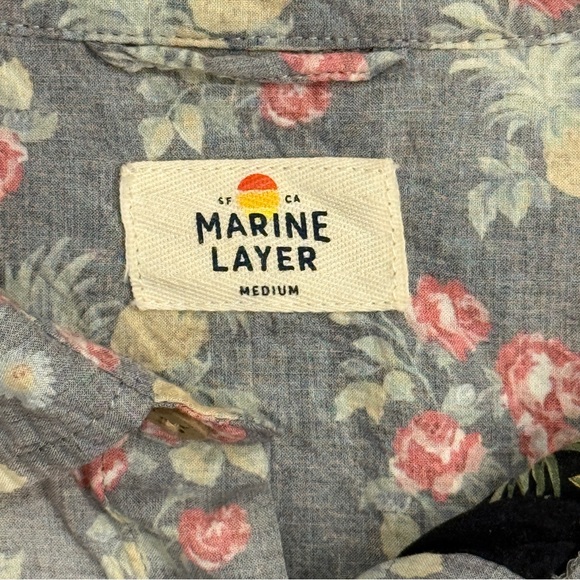 Marine Layer Floral Short Sleeve Shirt - Size M - Picture 5 of 7